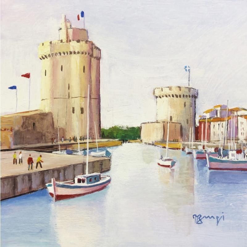 Painting AP34  LA ROCHELLE by Burgi Roger | Painting Figurative Landscapes Marine Life style Acrylic