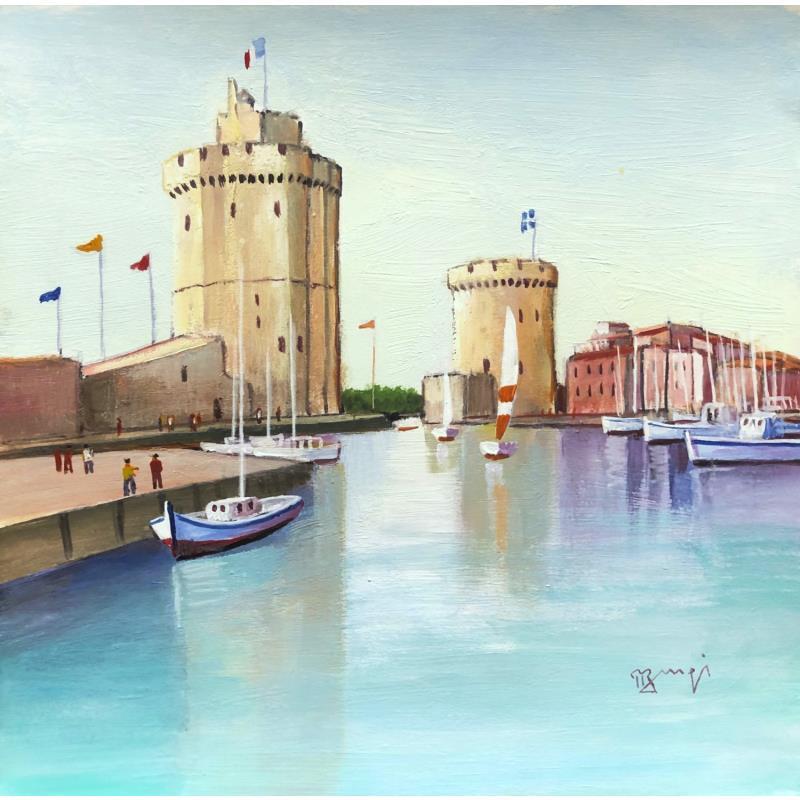 Painting AP42  LA ROCHELLE by Burgi Roger | Painting Figurative Landscapes Marine Life style Acrylic