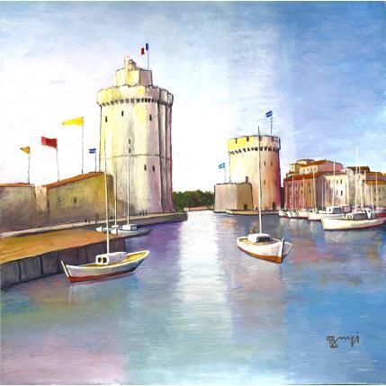 Painting AP45  LA ROCHELLE by Burgi Roger | Painting Figurative Acrylic Landscapes, Life style, Marine