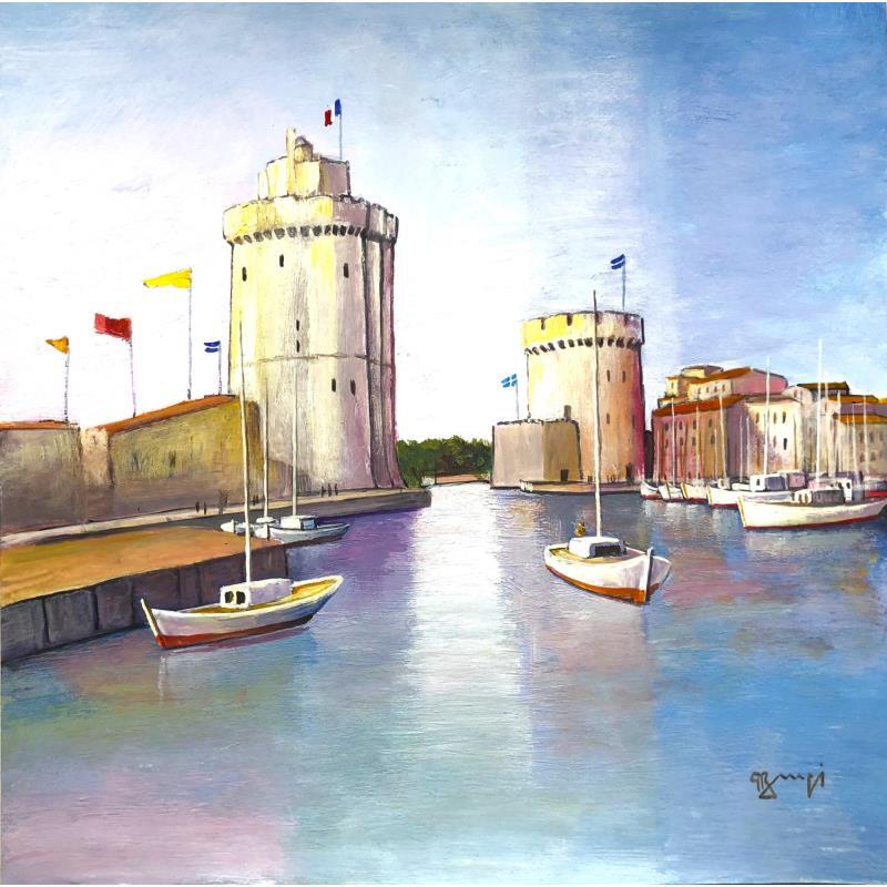 Painting AP45  LA ROCHELLE by Burgi Roger | Painting Figurative Landscapes Marine Life style Acrylic