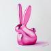 Painting Pinky Bunny by Bisoux Morgan | Painting Figurative Animals Still-life Minimalist Oil