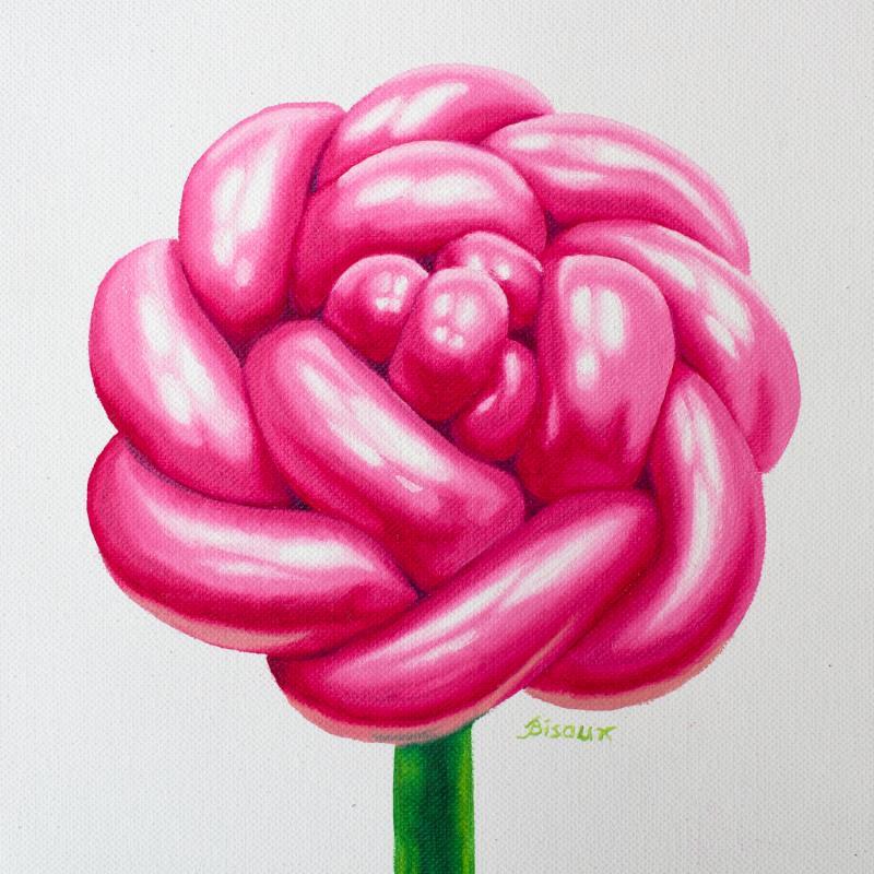Painting Inflated Flower l by Bisoux Morgan | Painting Figurative Oil Pop icons, still-life