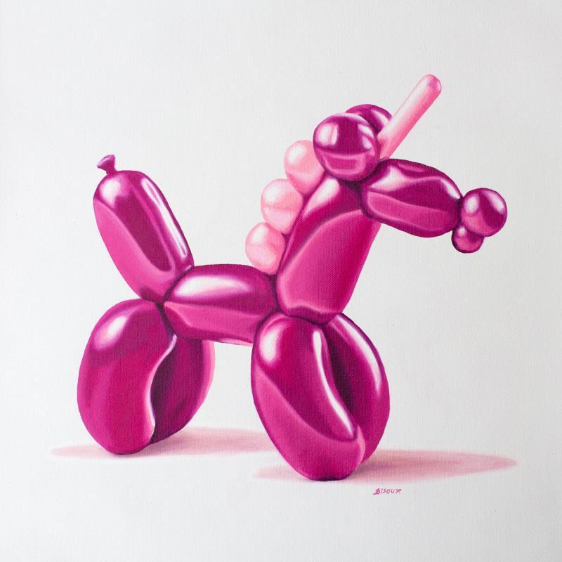 Painting Inflated Unicorn l by Bisoux Morgan | Painting Figurative Animals Still-life Oil