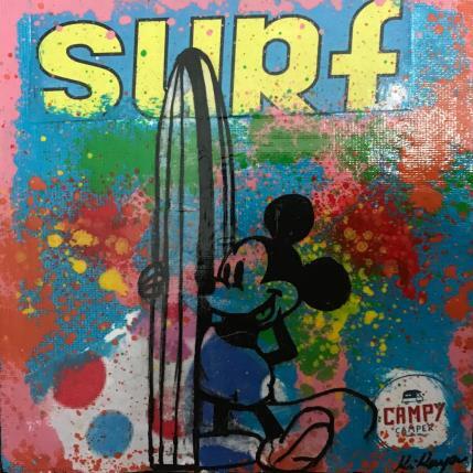 Painting Mickey surf by Kikayou | Painting Pop-art Graffiti Pop icons