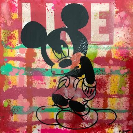Gemälde Mickey angry von Kikayou | Gemälde Pop-Art Graffiti Pop-Ikonen