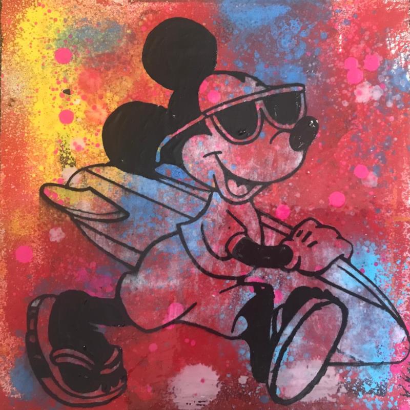 Peinture Mickey surf 1 par Kikayou | Tableau Pop-art Graffiti Icones Pop