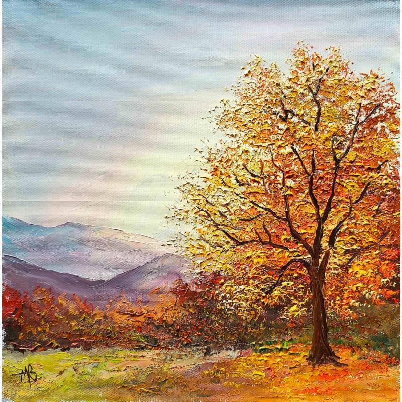 Painting Rayons d'automne by Blandin Magali | Painting Figurative Landscapes Oil