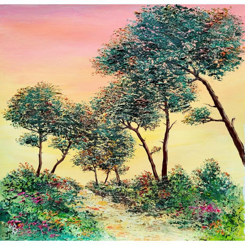 Gemälde Sur le sentier lumineux von Blandin Magali | Gemälde Figurativ Landschaften Öl