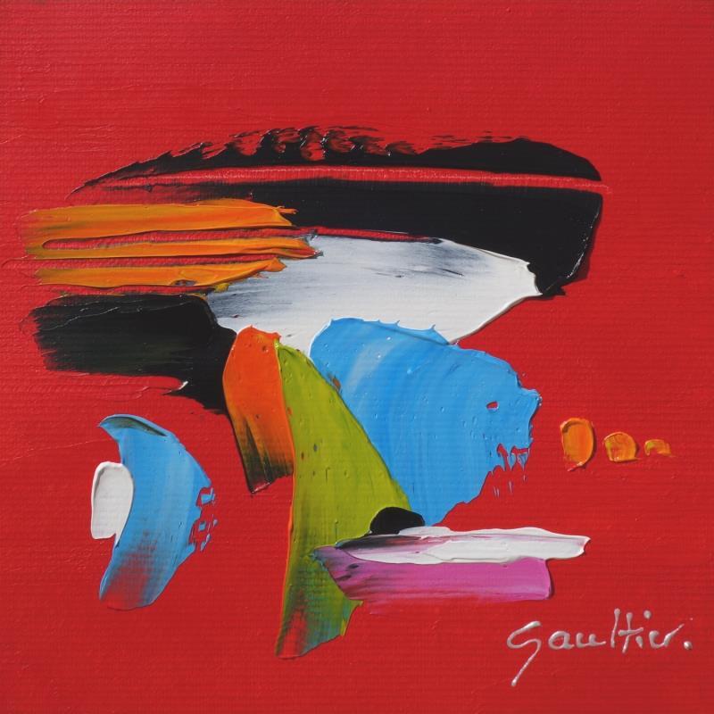 Painting Rouge Ruby by Gaultier Dominique | Painting Abstract Oil