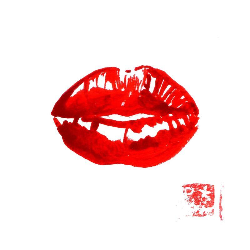 Painting Lipstick by Péchane | Painting Figurative Ink