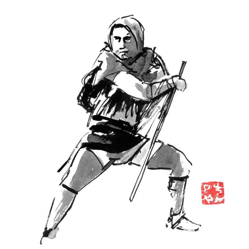 Painting Zatoichi 02 by Péchane | Painting Figurative Ink Pop icons