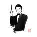 Peinture James Bond, Pierce Brosnan par Péchane | Tableau Figuratif Encre