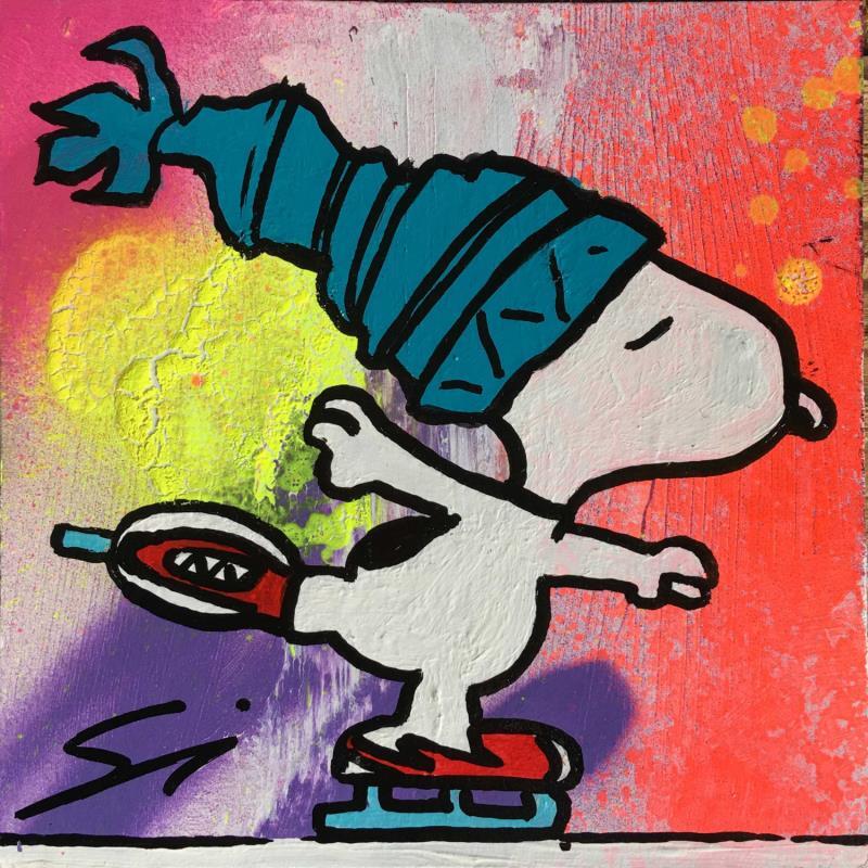 Painting HAPPY IN WINTER by Mestres Sergi | Painting Pop-art Pop icons Graffiti Acrylic