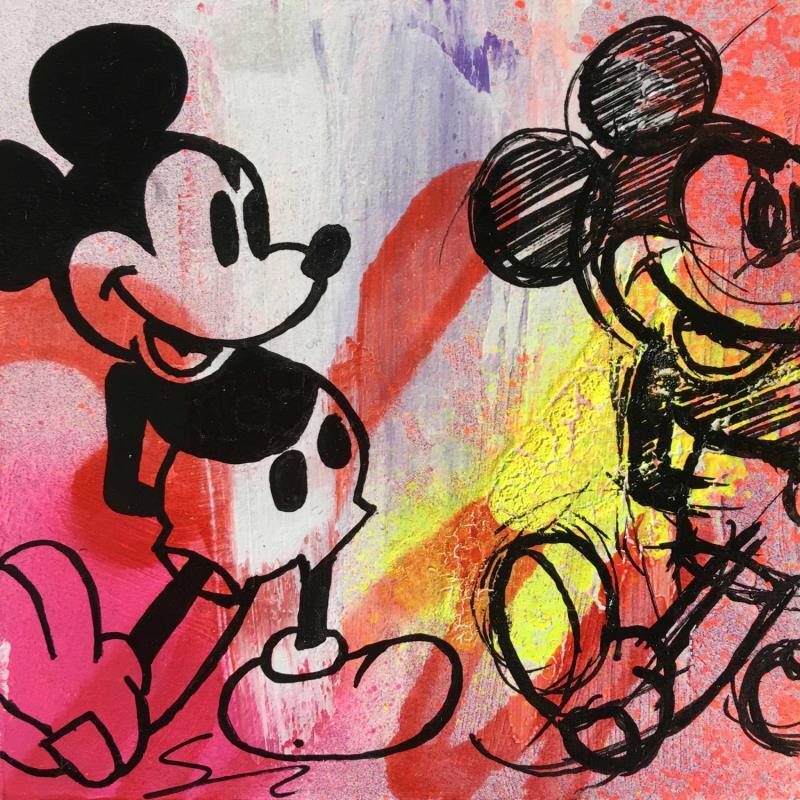 Peinture 2 MICKEYS par Mestres Sergi | Tableau Pop-art Icones Pop Graffiti Acrylique