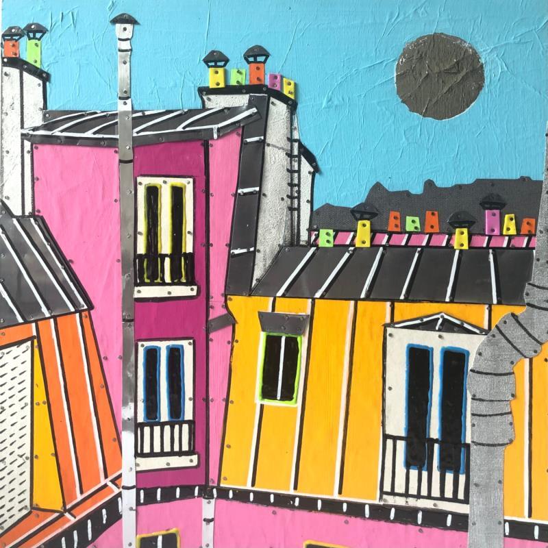 Peinture Un été à Paris par Lovisa | Tableau Pop-art Bois