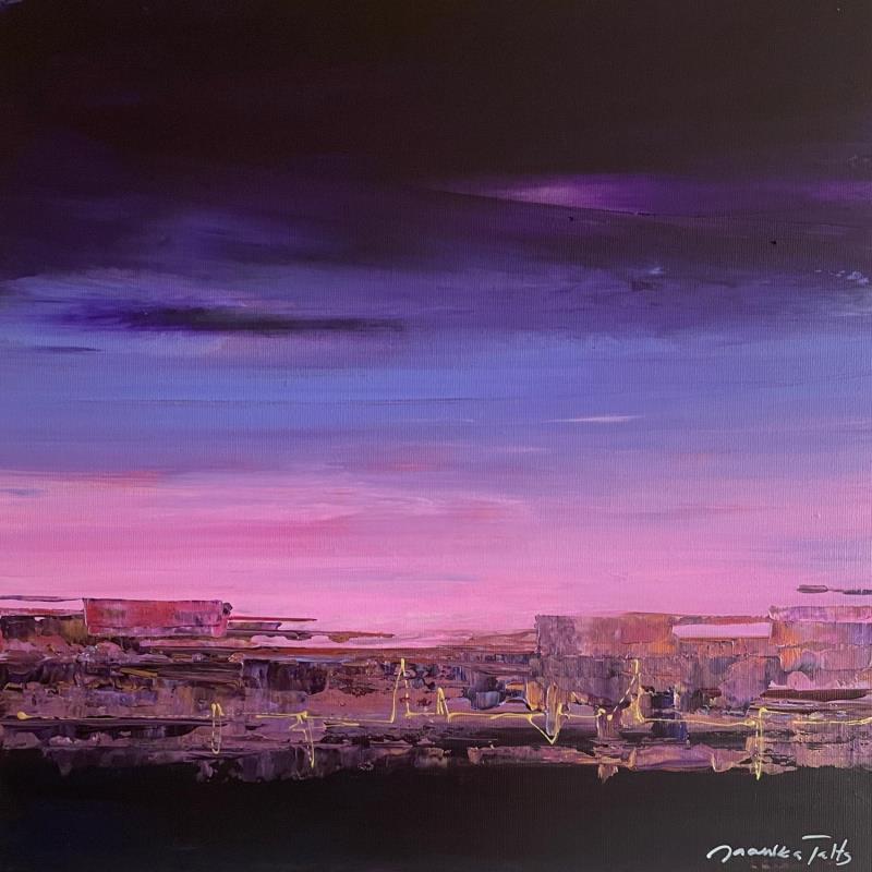 Painting Purple Sky (ii) by Talts Jaanika | Painting Abstract Acrylic Landscapes
