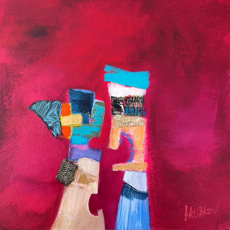 Painting L'homme qui hurlait son amour by Lau Blou | Painting Abstract Acrylic, Cardboard Pop icons