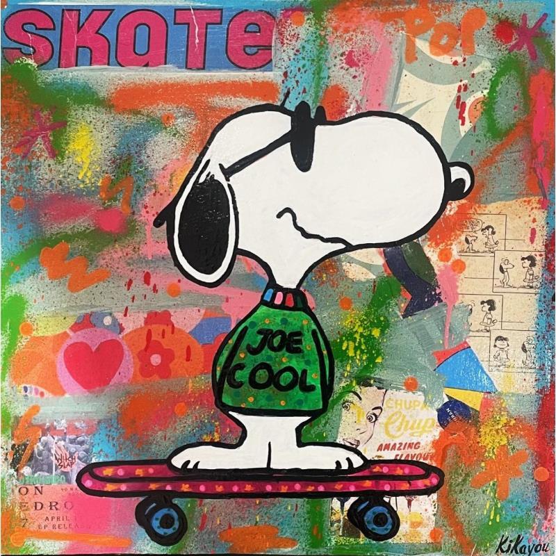 Painting Snoopy skate by Kikayou | Painting Pop-art Pop icons Graffiti