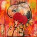 Gemälde Snoopy Love von Kikayou | Gemälde Pop-Art Pop-Ikonen Graffiti