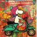 Peinture Snoopy Vespa par Kikayou | Tableau Pop-art Icones Pop Graffiti