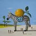 Painting Zèbre by Lionnet Pascal | Painting Surrealist Oil Animals