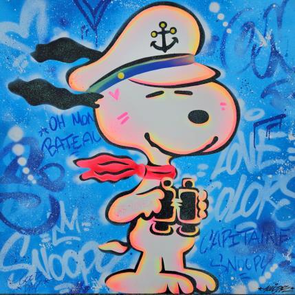 Peinture Captain snoopy par Kedarone | Tableau Pop-art Graffiti, Posca Icones Pop