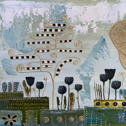 Gemälde Le petit matin von Romanelli Karine | Gemälde Figurativ Collage Landschaften