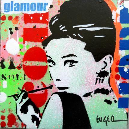 Painting AUDREY HEPBURN by Euger Philippe | Painting Pop-art Acrylic, Cardboard, Gluing, Graffiti Pop icons