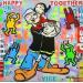 Gemälde HAPPY TOGETHER von Euger Philippe | Gemälde Pop-Art Pop-Ikonen Graffiti Pappe Acryl Collage