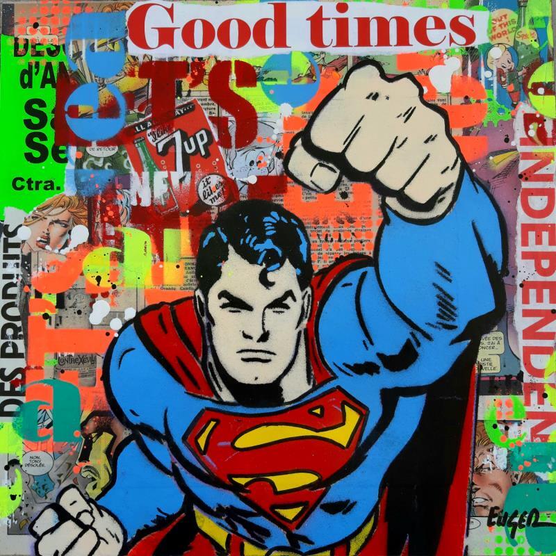Painting HAVING GOOD TIMES by Euger Philippe | Painting Pop-art Acrylic, Cardboard, Gluing, Graffiti Pop icons