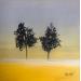 Peinture Deux arbres dans la lumière par Escolier Odile | Tableau Figuratif Paysages Carton Acrylique Sable