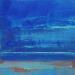 Peinture Au creux des bleus 2 par Escolier Odile | Tableau Figuratif Marine Minimaliste Carton Acrylique Sable