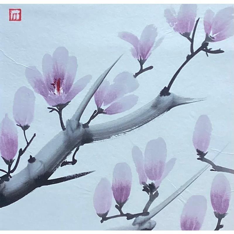 Painting Under the magnolia 2 by De Giorgi Mauro | Painting Figurative