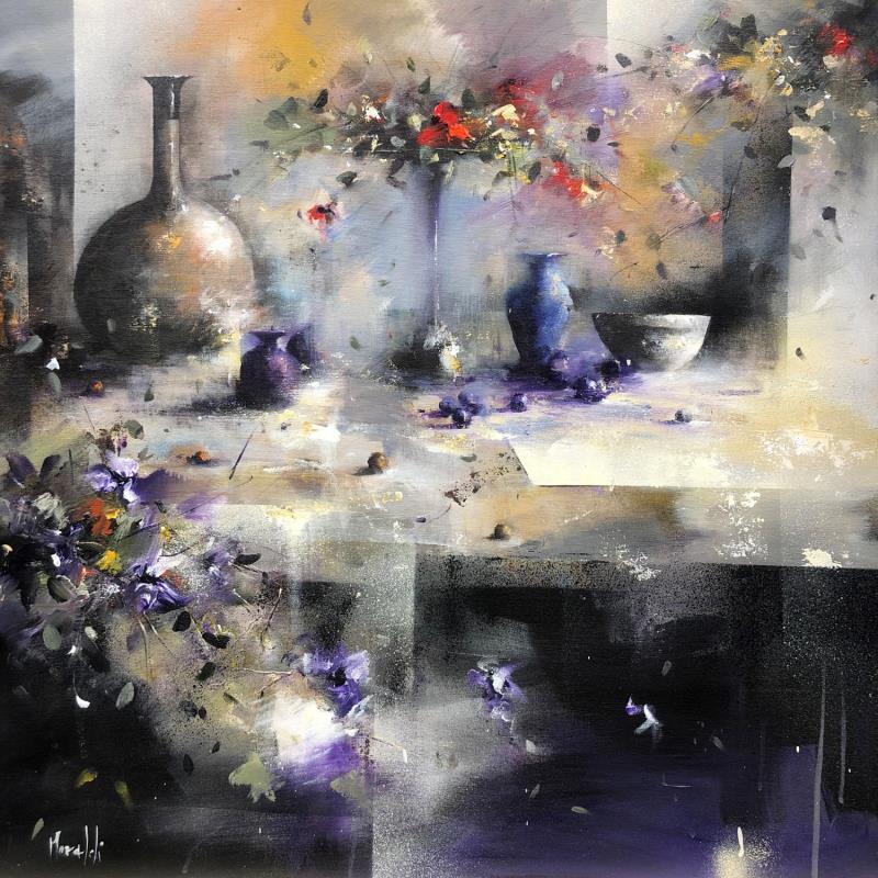 Painting Nature morte by Moraldi | Painting Abstract Acrylic, Oil still-life