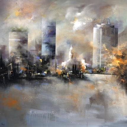 Painting La ville déserte by Moraldi | Painting Abstract Acrylic, Oil still-life