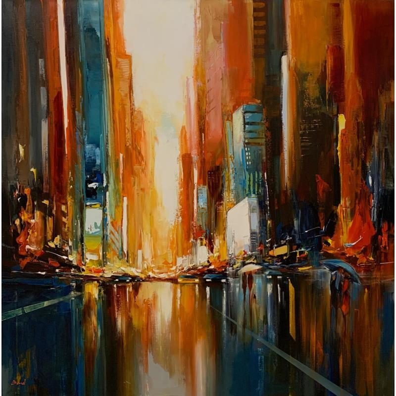 Painting vibration of light by Bond Tetiana | Painting Figurative Oil Urban