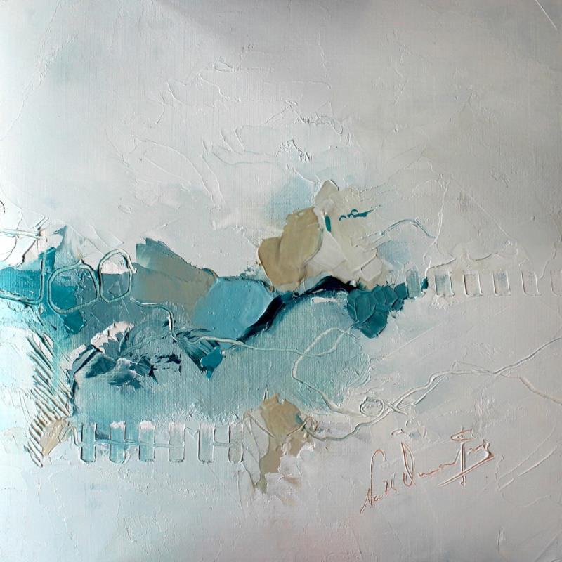 Painting Toi est si calme by Dumontier Nathalie | Painting Abstract Minimalist Oil