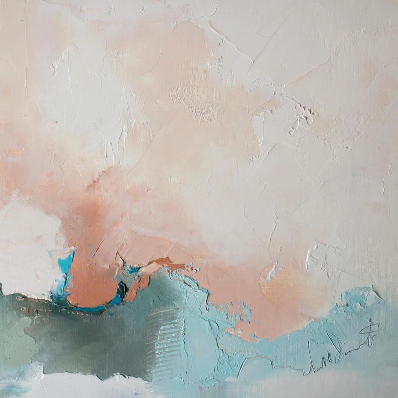 Painting De la rosée by Dumontier Nathalie | Painting Abstract Oil Minimalist