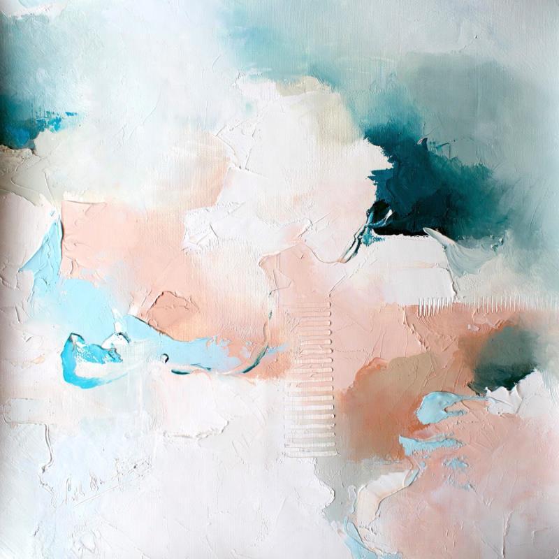 Painting De la pluie, de la rosée by Dumontier Nathalie | Painting Abstract Oil Minimalist