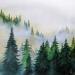 Gemälde Rayons de soleil dans la forêt von Pressac Clémence | Gemälde Figurativ Landschaften Öl
