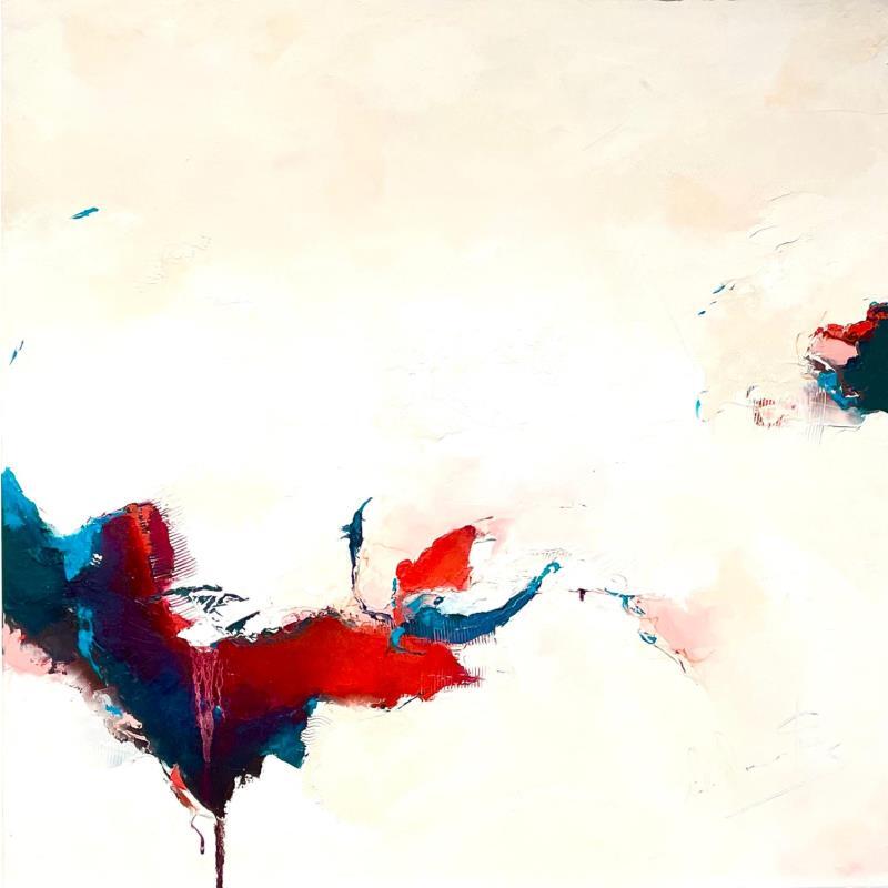 Painting Y'a de l'amour by Dumontier Nathalie | Painting Abstract Oil Minimalist