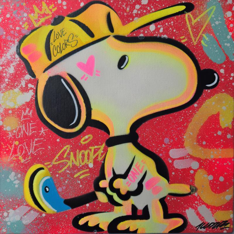 Peinture snoopy golf par Kedarone | Tableau Pop art Graffiti, Posca Icones Pop