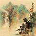 Gemälde Waterfall  von Yu Huan Huan | Gemälde Figurativ Landschaften Stillleben Tinte