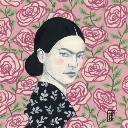 Painting Frida#4 by Alie Loizel | Painting Figurative Acrylic Pop icons, Portrait