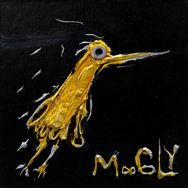 Gemälde COLIBRIUS von Moogly | Gemälde Naive Kunst Acryl, Pappe Tiere