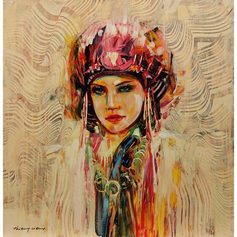 Painting Miss Montana by Vieux Thierry | Painting Figurative Acrylic Portrait