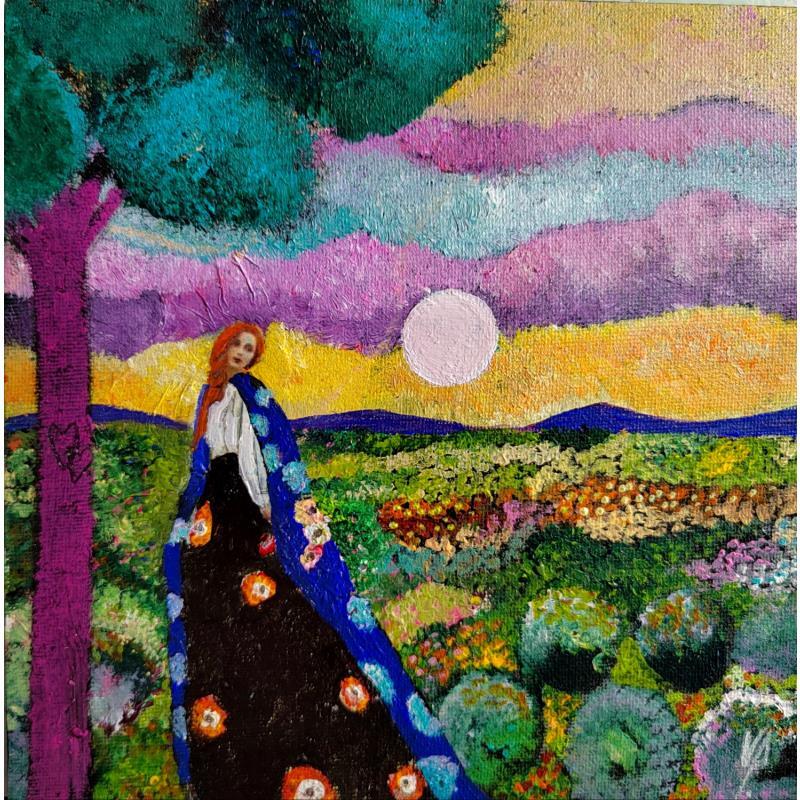 Painting L'arbre bleu by Picini Victoria | Painting Figurative Gluing Landscapes, Life style, Pop icons, Portrait