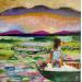 Painting Sur le lac by Picini Victoria | Painting Figurative Portrait Landscapes Life style Gluing