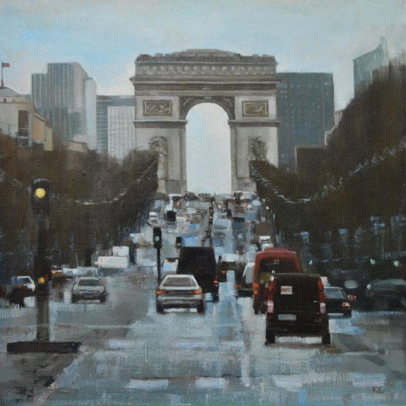 Painting Arc de Triomphe by Lokotska Katie  | Painting Figurative Oil Urban