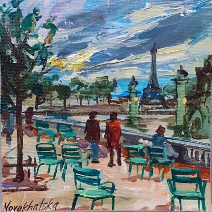 Painting Au jardin des Tuileries  by Novokhatska Olga | Painting Figurative Oil Urban